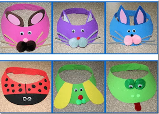Moldes para viseras de animales en foami - Imagui