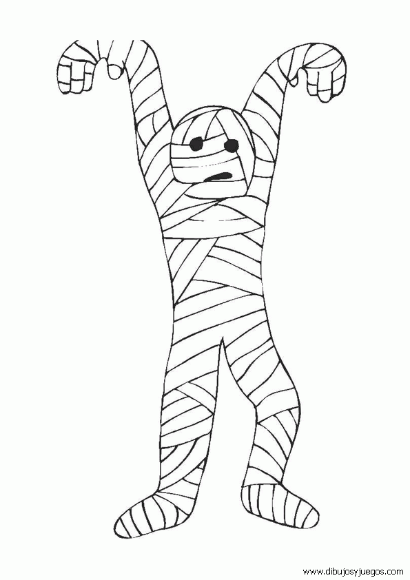 dibujo-de-halloween-momia-004 | Dibujos y juegos, para pintar y ...