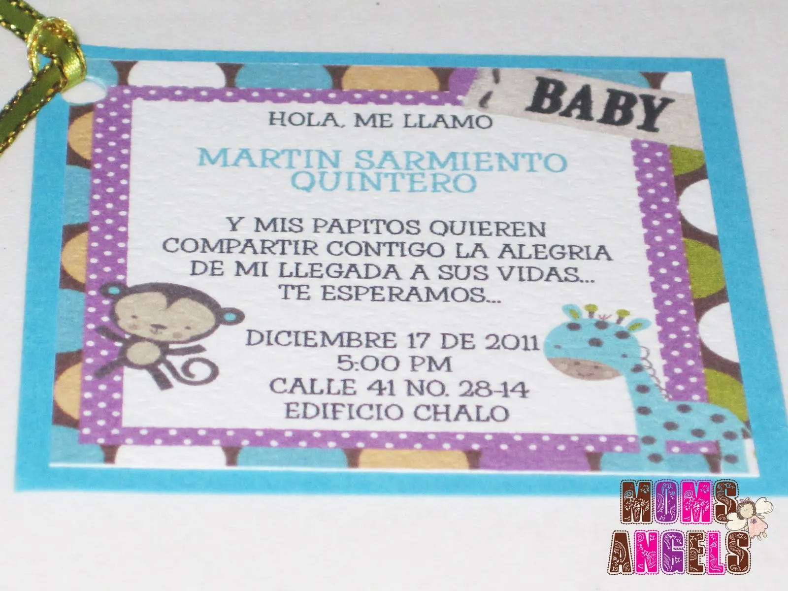 Moms-Angels: Mini Invitaciones de Baby Shower