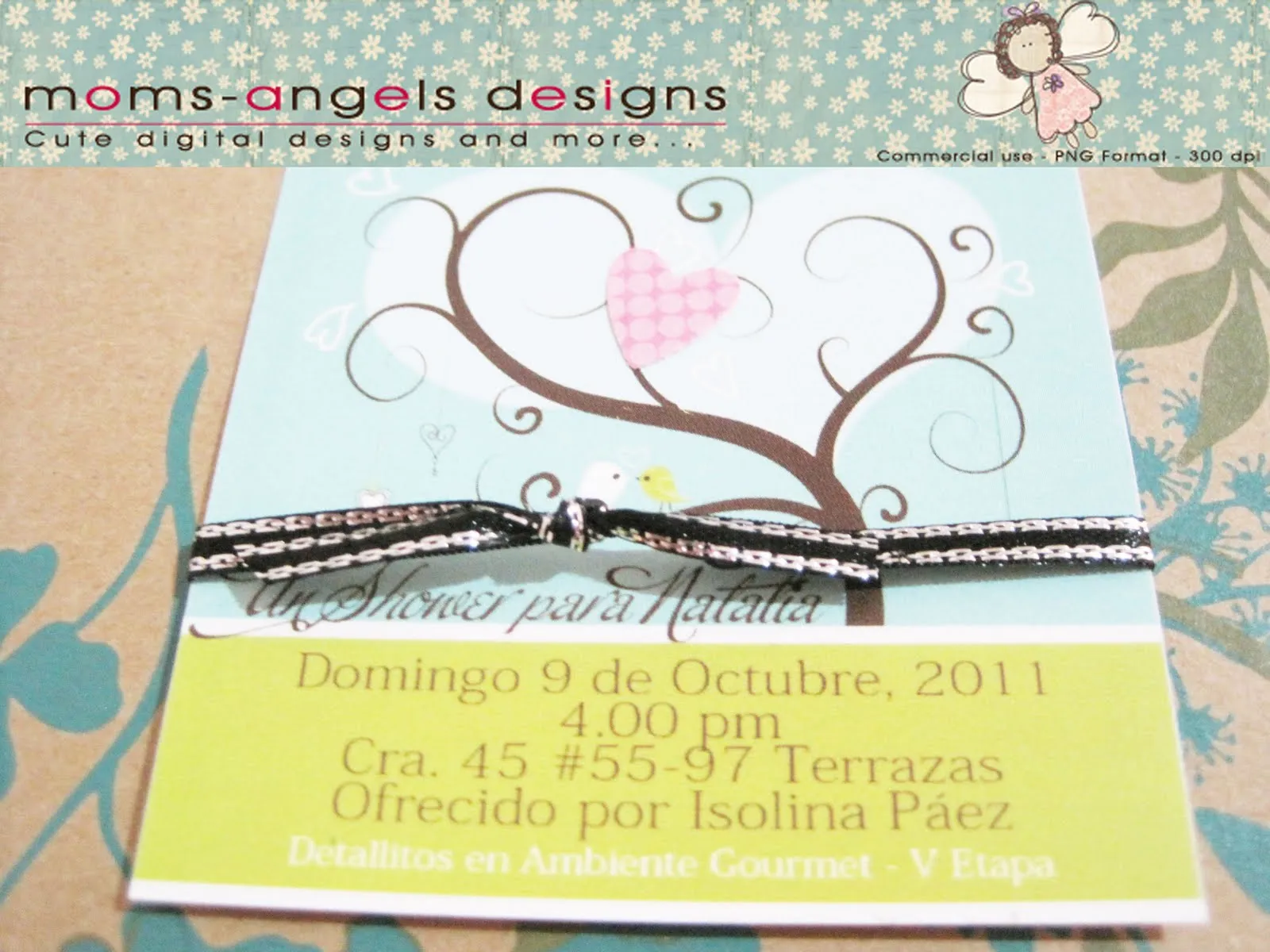 Moms-Angels: Mini Invitaciones para Shower