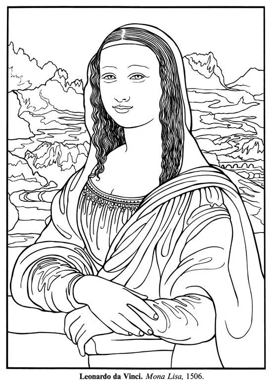 Mona Lisa | Arte para colorear - art coloring | Pinterest