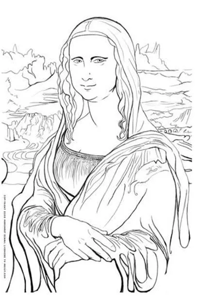 Mona Lisa Leonardo Da Vinci Coloring Page Tattoo