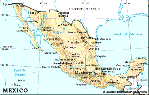 MONDO LATINO - Mapa y Estadísticas de México