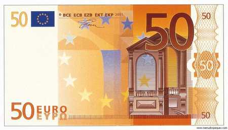 Monedas y billetes de euros para imprimir