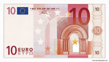 Monedas y billetes de euros para imprimir