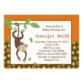 Monkey Baby Shower Invitaciones para cualquier evento, Monkey Baby ...