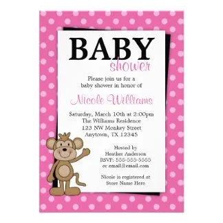 Monkey Baby Shower Invitaciones para cualquier evento, Monkey Baby ...