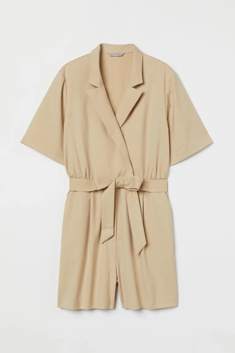 Mono de crepé - Beige claro - Ladies | H&M MX