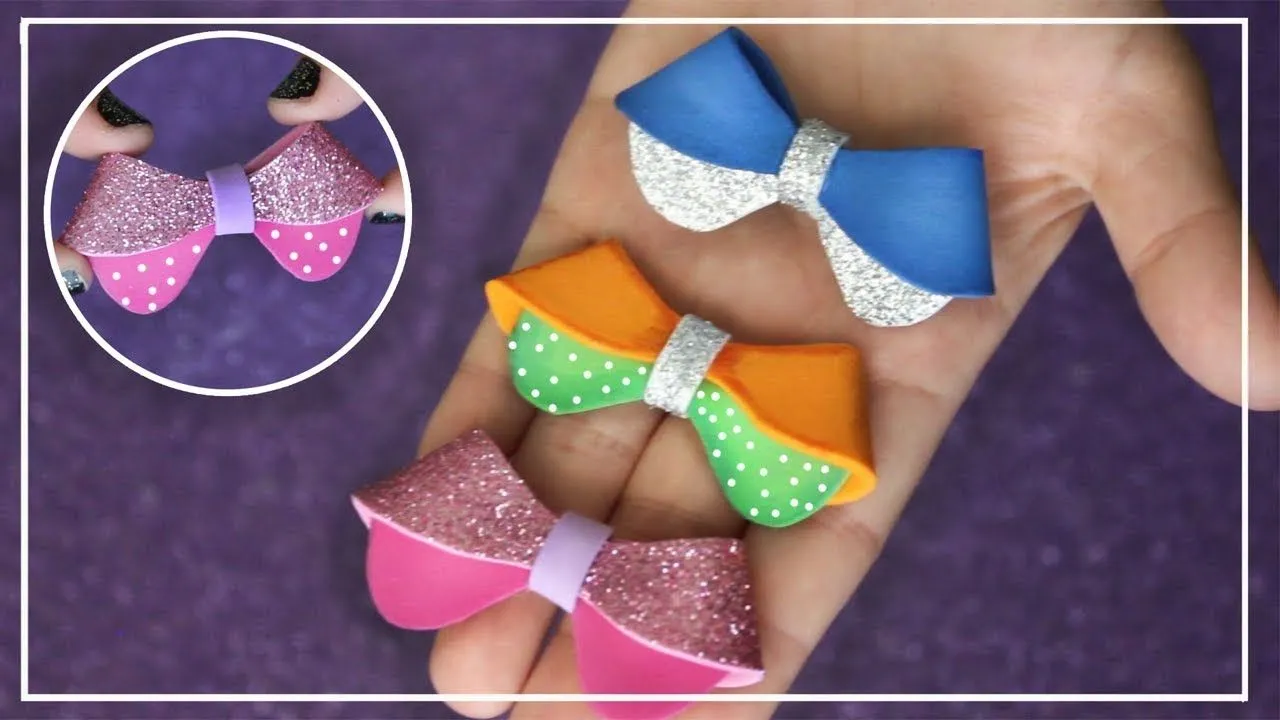 Como hacer moño de goma eva (foami) Video + Molde – Manualidades Fáciles