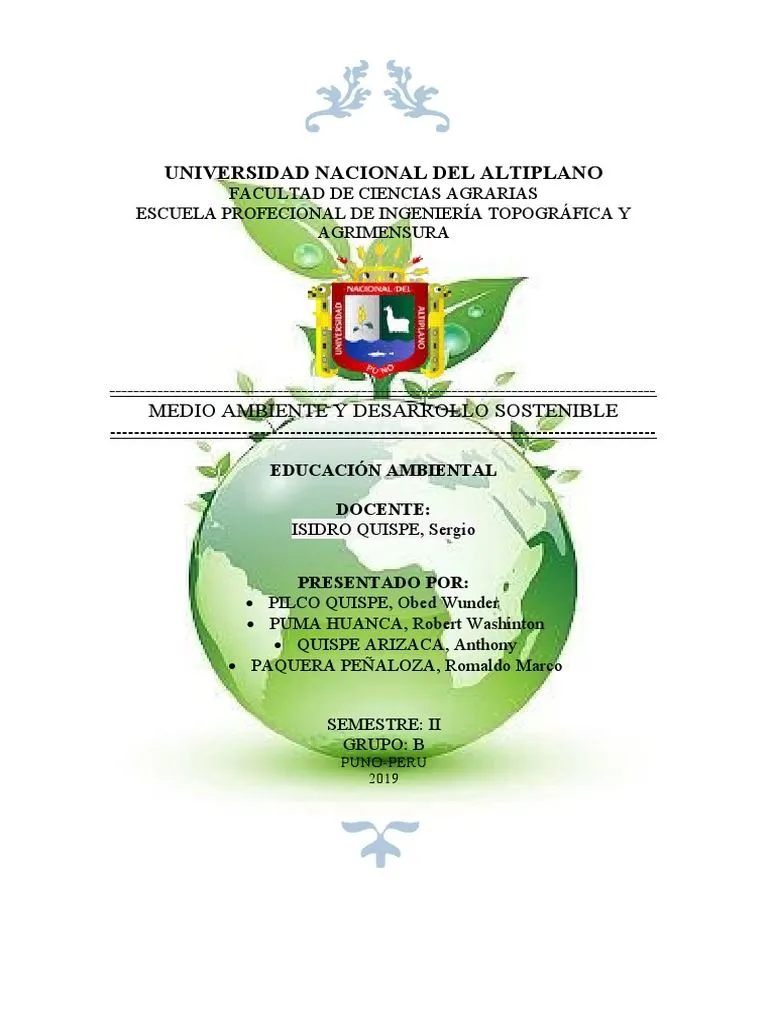 Monografia Educacion Ambiental - Imprimir | PDF | Union Internacional para  la Conservación de la Naturaleza | Entorno natural