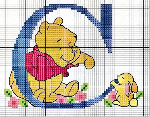 Monograma Ursinho Pooh - letra C #bordado #CoatsCorrente | Punto ...