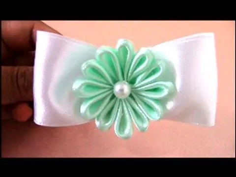 Moños con flores silvestres en cintas para el cabello - YouTube