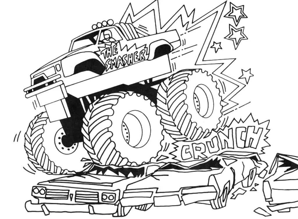 Monster cars Colouring Pages