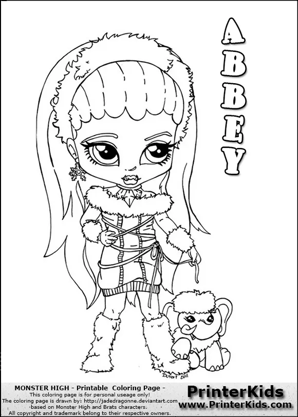 Monster High - Abbey Baby Chibi Cute - Coloring Page Preview