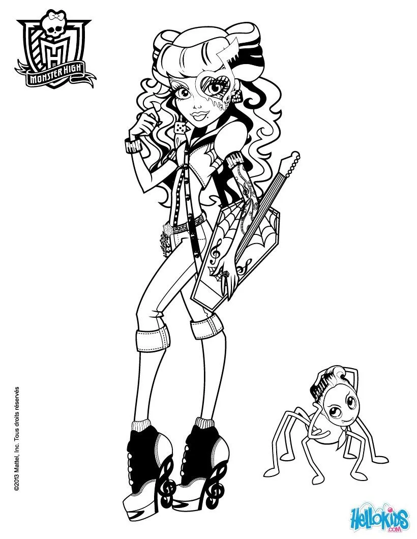 MONSTER HIGH coloring pages - Operetta with her pet