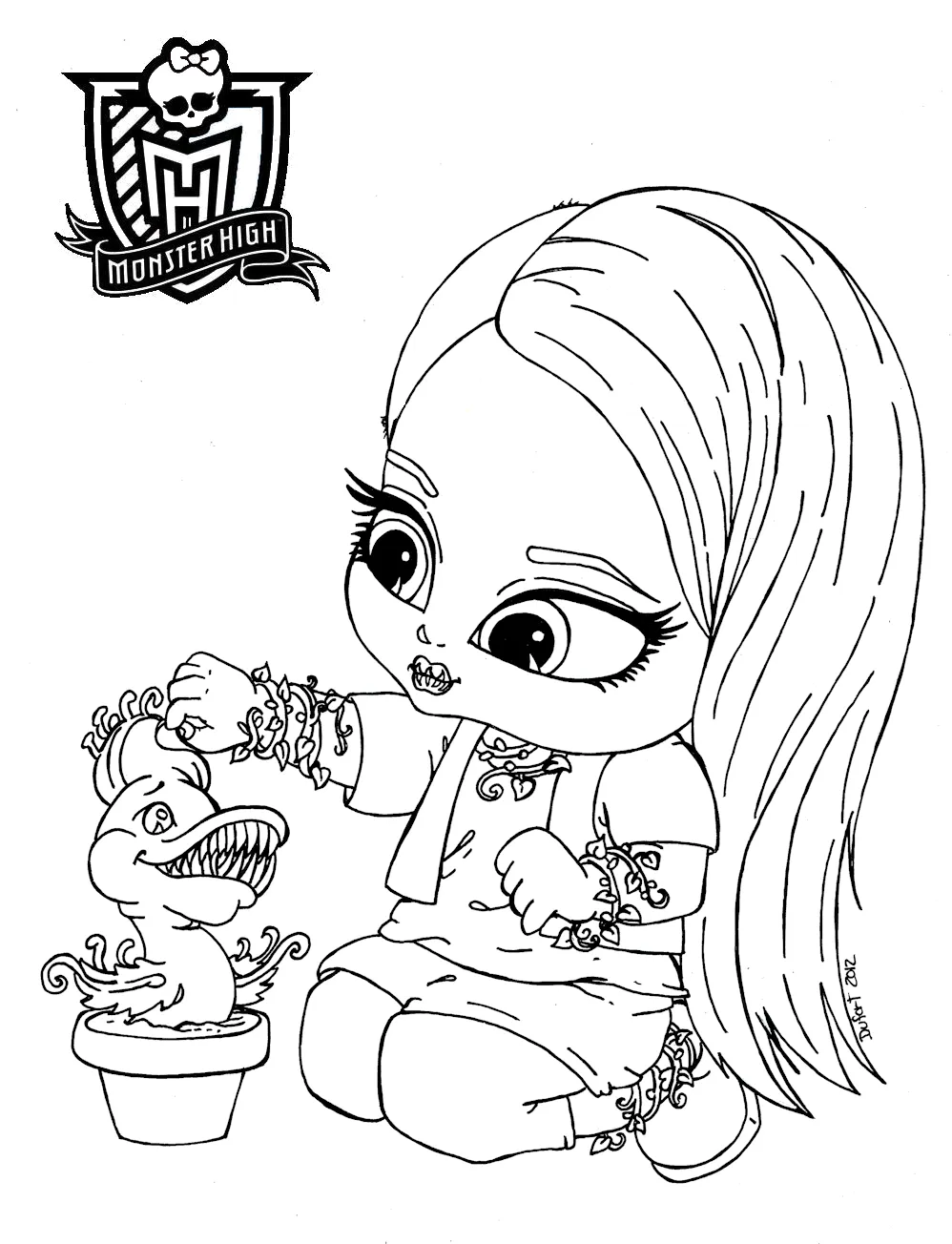 Monster High dibujos para imprimir y colorear: Monster high Bebe