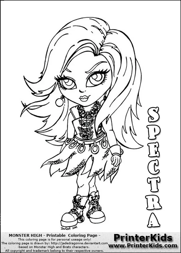 Monster High - Spectra Baby Chibi Cute - Coloring Page Preview