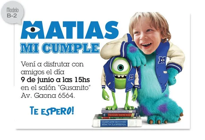 Monster Inc // invitaciones personalizadas — Fiestas Cancheras