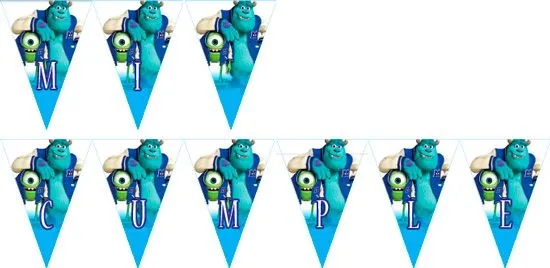 Monster University | Banderines para imprimir gratis - Fiestas ...