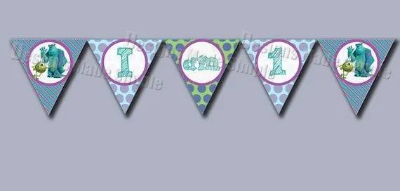 Monsters Inc 1st Birthday High Chair Banner por DesignsMadeSimple