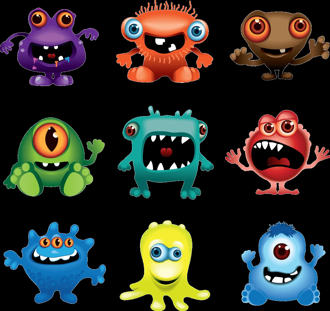 Monsters - Monstruos divertidos Ilustraciones excelente calidad y ...