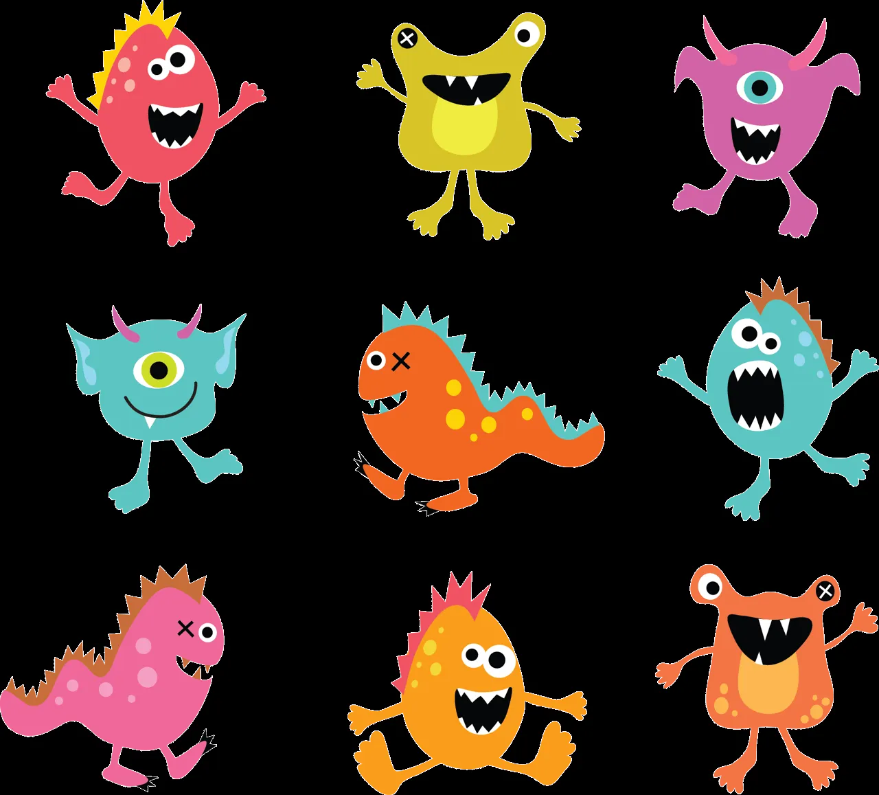 Monsters - Monstruos divertidos Ilustraciones excelente calidad y ...