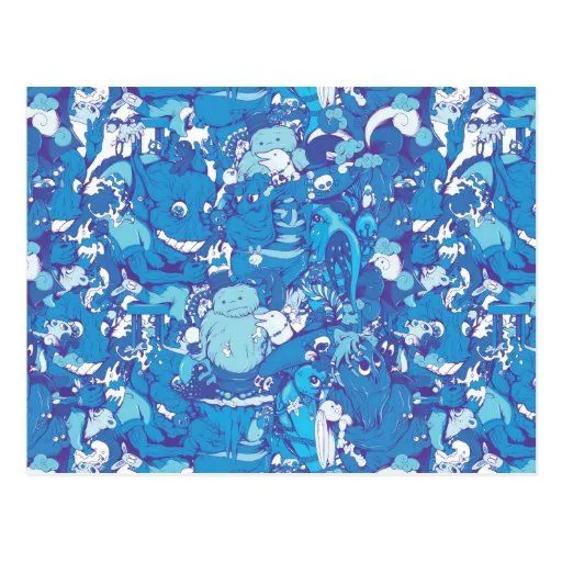 Monstruos azules postal | Zazzle