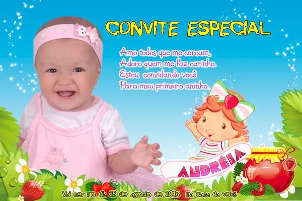 Montagem convite infantil - Moranguinho-Imagens Png fundo ...