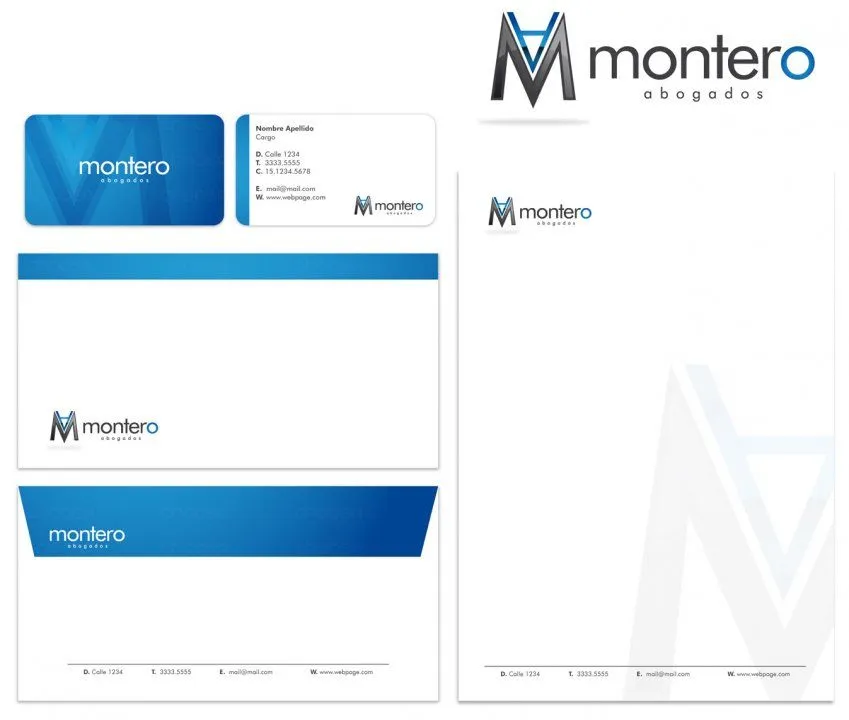 Montero Abogados / Logo + Tarjeta + Sobre + membrete (