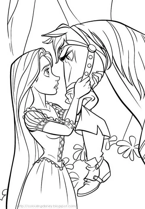  ... more coloring pictures of rapunzel with maximus the horse and pascal