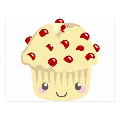 More Kawaii Muffin Faces Postcard | Zazzle