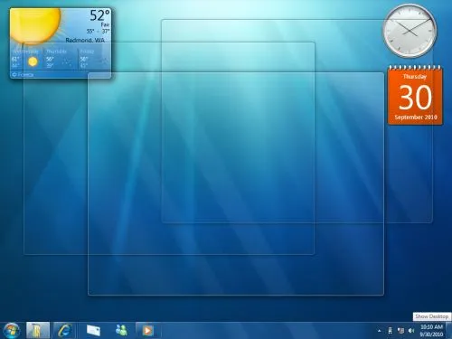 Mostrar escritorio en Windows 7