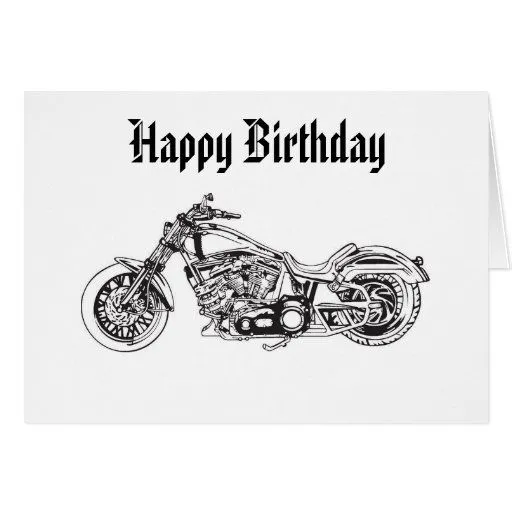 Motorcycle..1, feliz cumpleaños tarjetas | Zazzle