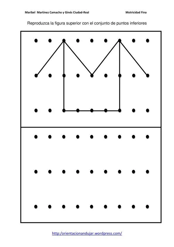 Motricidad fina con puntos. Trazos oblicuos inicial y simétrico ...