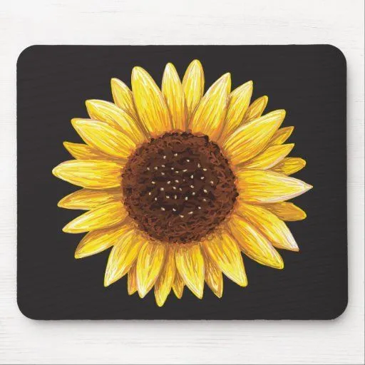 Mousepad amarillo hermoso del dibujo del girasol alfombrilla de ...