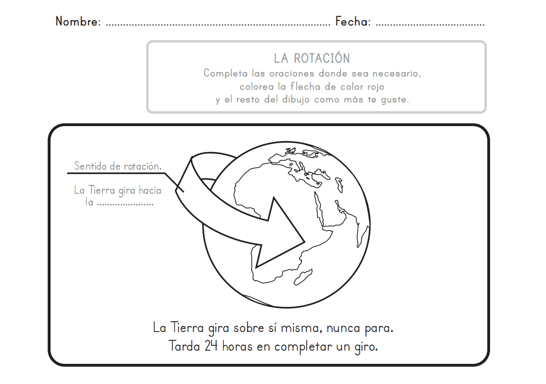 Movimiento de traslacion de la tierra para colorear - Imagui