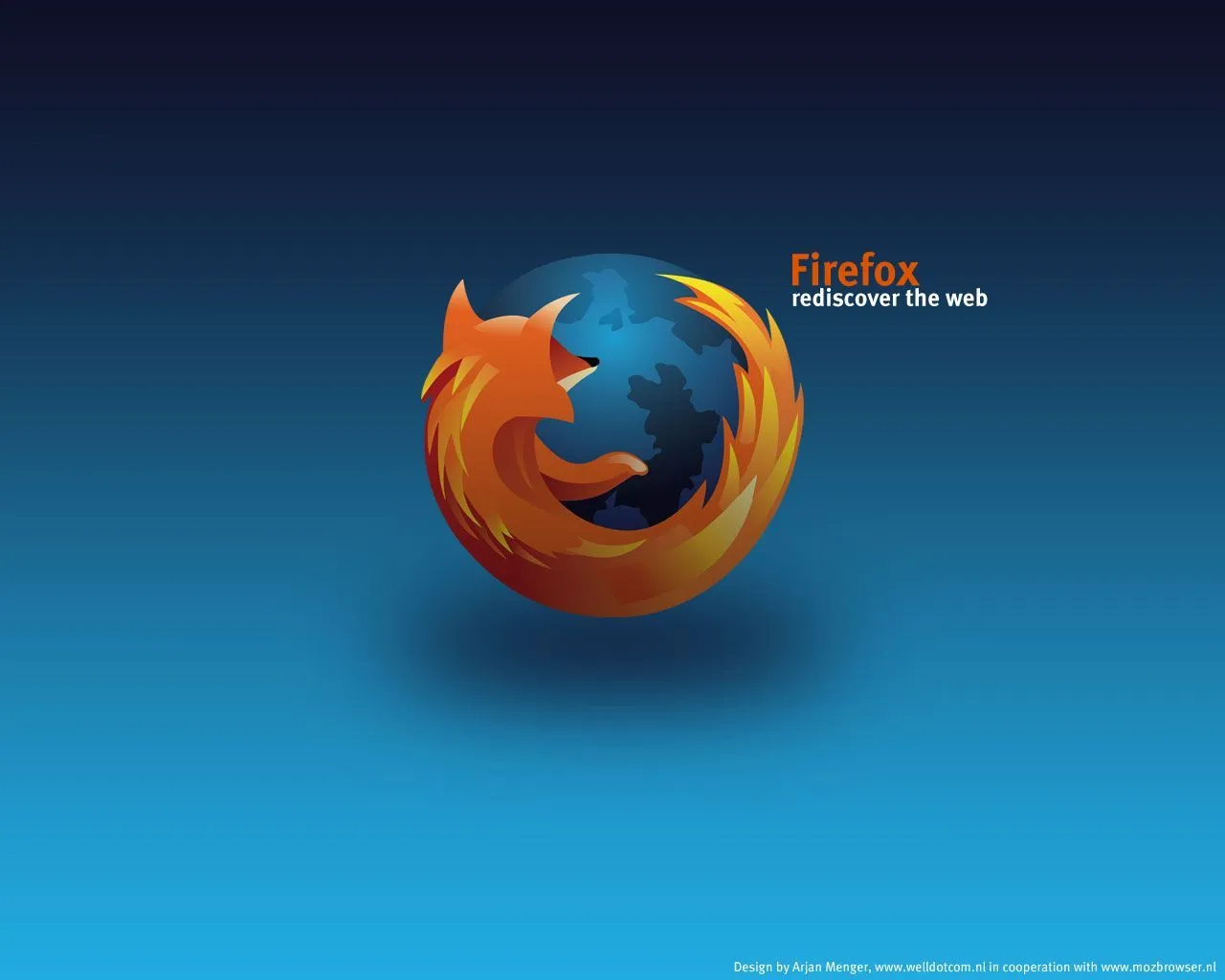 Mozilla Firefox fundo Azul Papel de Parede