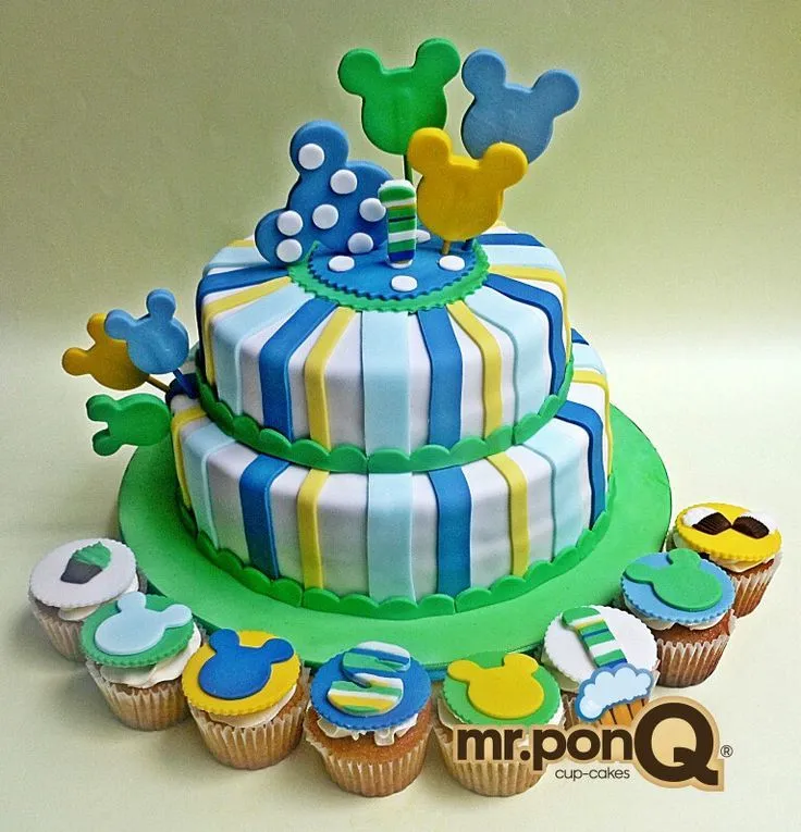 Mr.ponQ cup-cakes torta mickey bebe | Baby Mickey Shower | Pinterest