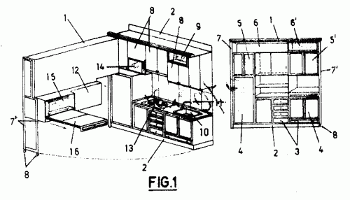 Mueble dotado de equipo completo de cocina (16 de enero de 1999).