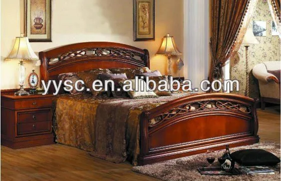 Muebles de dormitorio King Size cama de madera-Camas ...