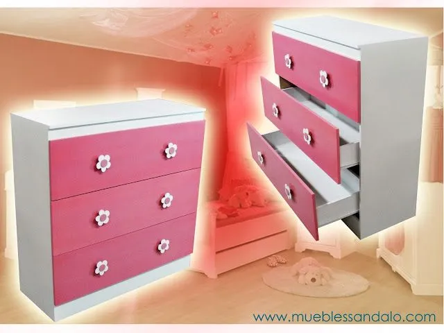 Muebles Infantiles: Recamara para niña con decorado de FLORES!!!!