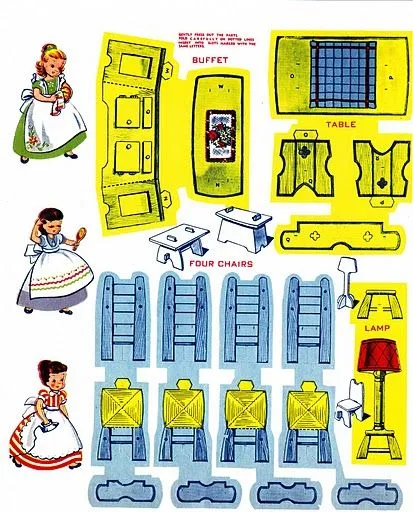 Muebles para recortar de papel - Imagui