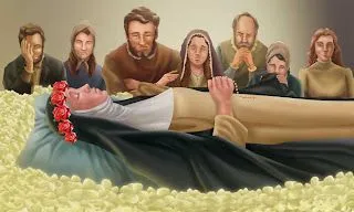 Muerte de Santa Rosa de Lima ilustrado por Guillermo Carbajal