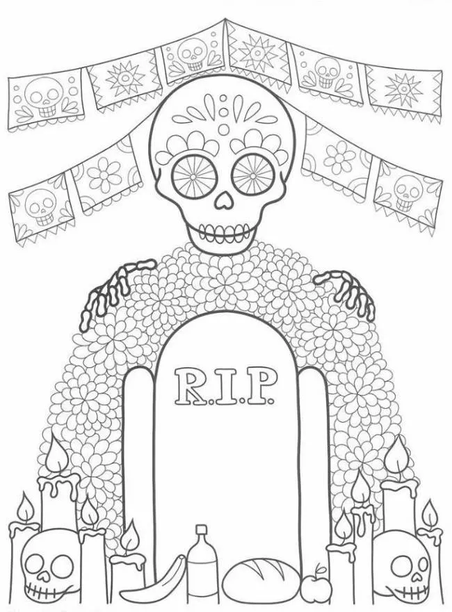 Día de Muertos para colorear