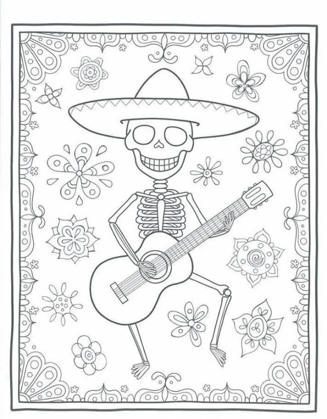 Día de Muertos para colorear