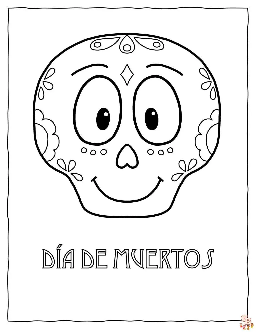 Dia de los Muertos Coloring Pages - Imprimible para Niños