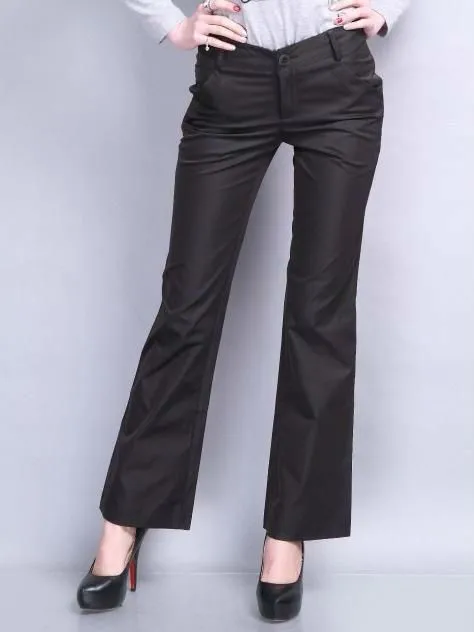 para mujer slim fit recta pantalones casuales-Pantalones ...