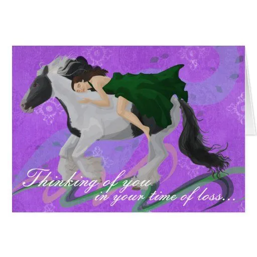 De la mujer tarjeta de condolencia a caballo de Zazzle.