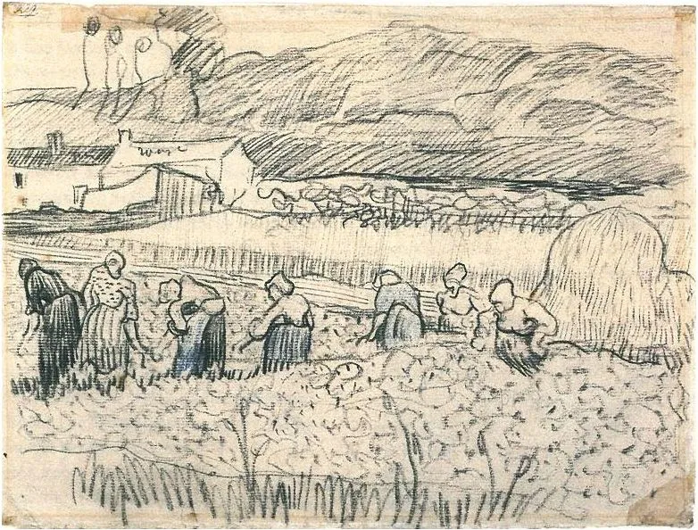 Mujeres trabajando en campo de trigo de Vincent van Gogh | 1786 ...