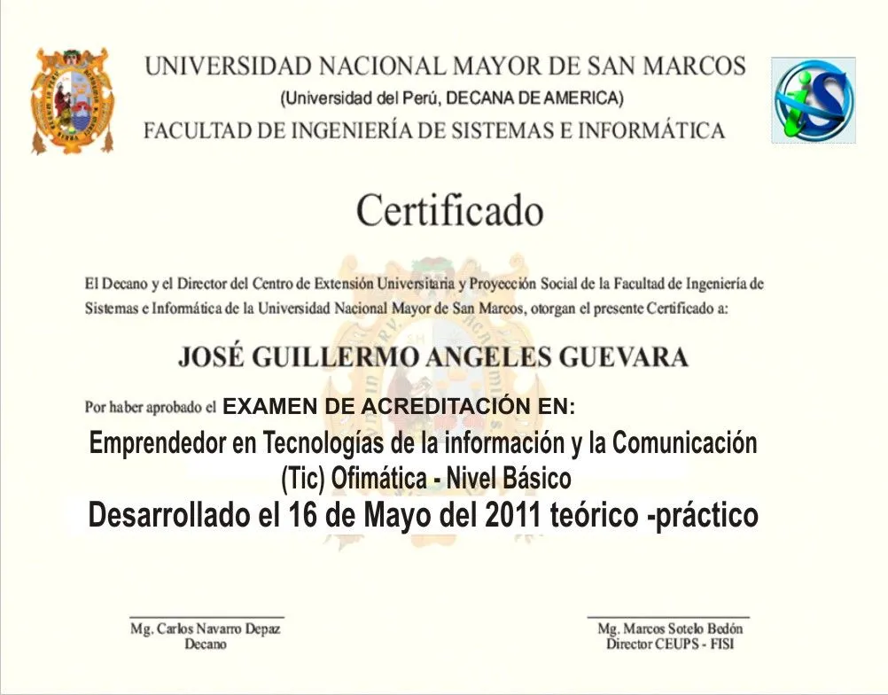 MULTIDETALLES: MODELO DE CERTIFICADO - PROGRAMA EMPRENDEDORES TIC 2011